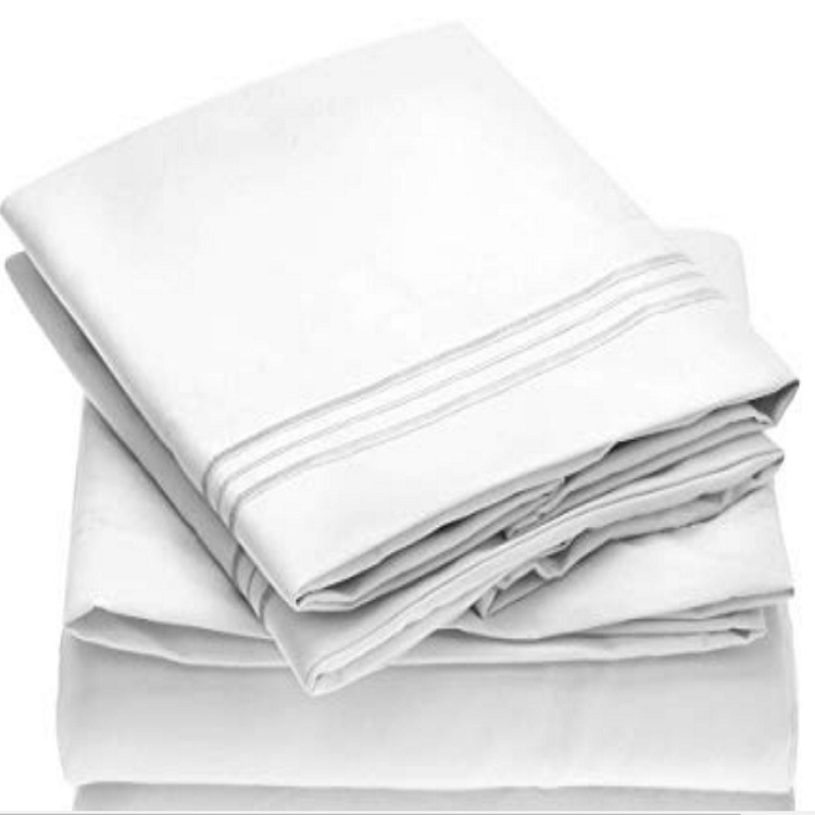 维欧 亚马逊ebay跨境 外贸 四件套绣花纯色床品bedsheets
