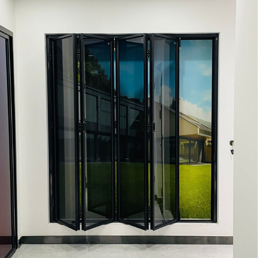 极窄折叠门金意享客厅家定制玻璃门钢化玻璃折叠式隔音门可折叠