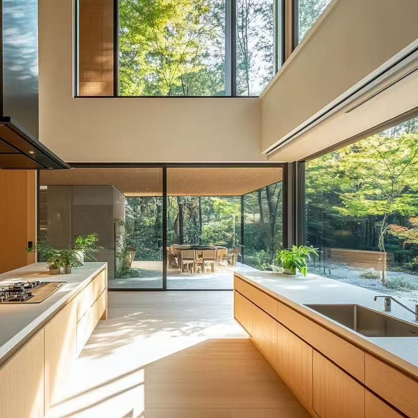 室外全景150推拉门别墅酒店极窄断桥滑动玻璃门跨境Slidingdoor