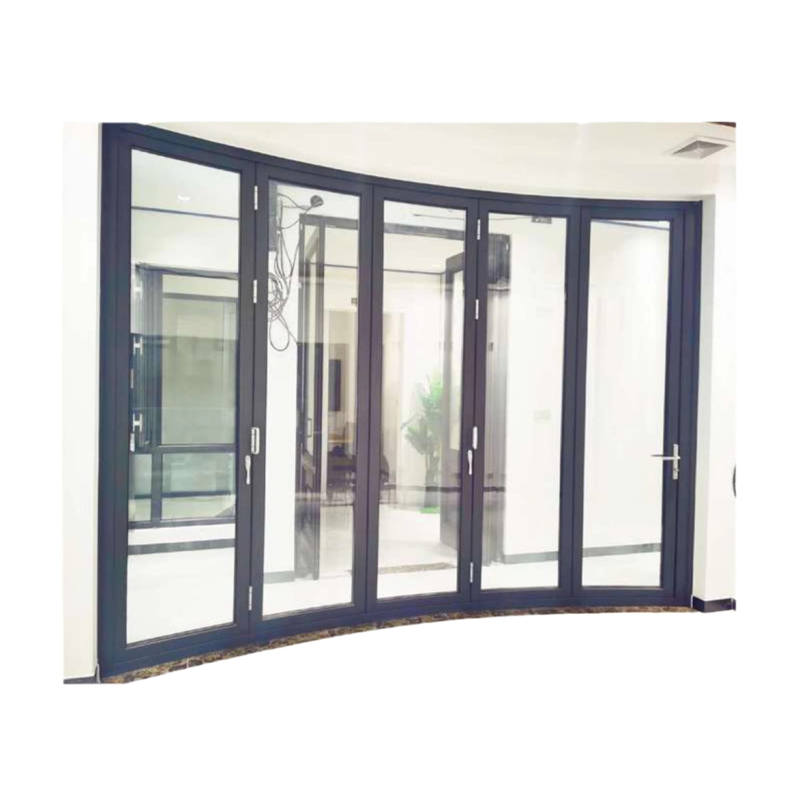 弧形折叠门 金意享 弯弧铝合金大折叠 重型厂家折叠式现代简约