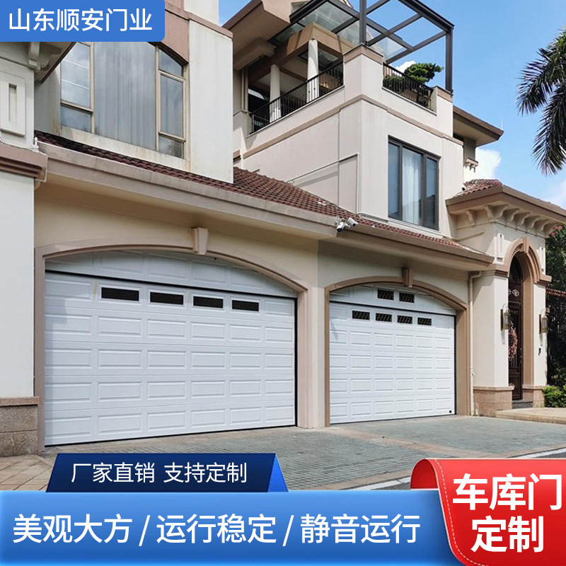 地下车库自动识别翻板提升门彩钢板电动卷帘门欧式豪华别墅车库门