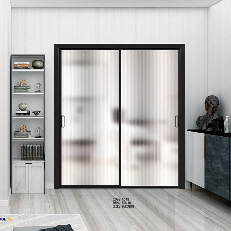 厨房推拉门极窄边框三联动铝合金客厅阳台吊轨移门长虹玻璃隔断门