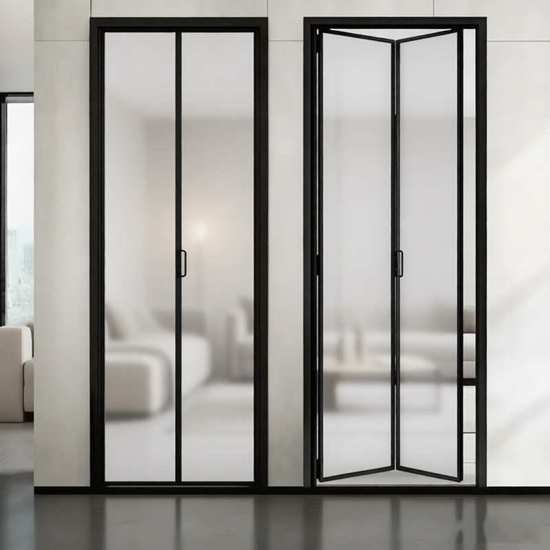铝合金极窄折叠门开放式厨房门小户型卫生间浴室门现代简约阳台门