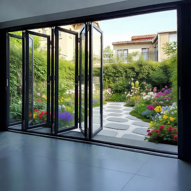铝合金重型折叠门别墅阳台隔断玻璃门商铺重型门洗车房咖啡店移门