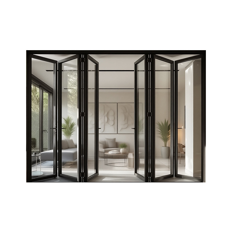铝合金重型折叠门别墅阳台隔断玻璃门商铺重型门洗车房咖啡店移门