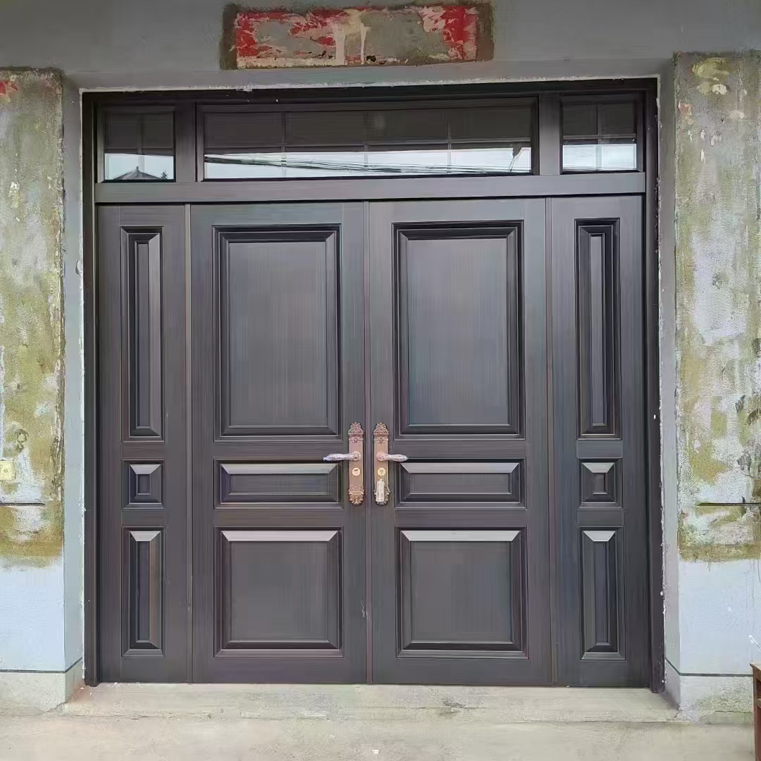 锌合金别墅大门双开门农村自建房进户大门防盗入户门家用铸铝门