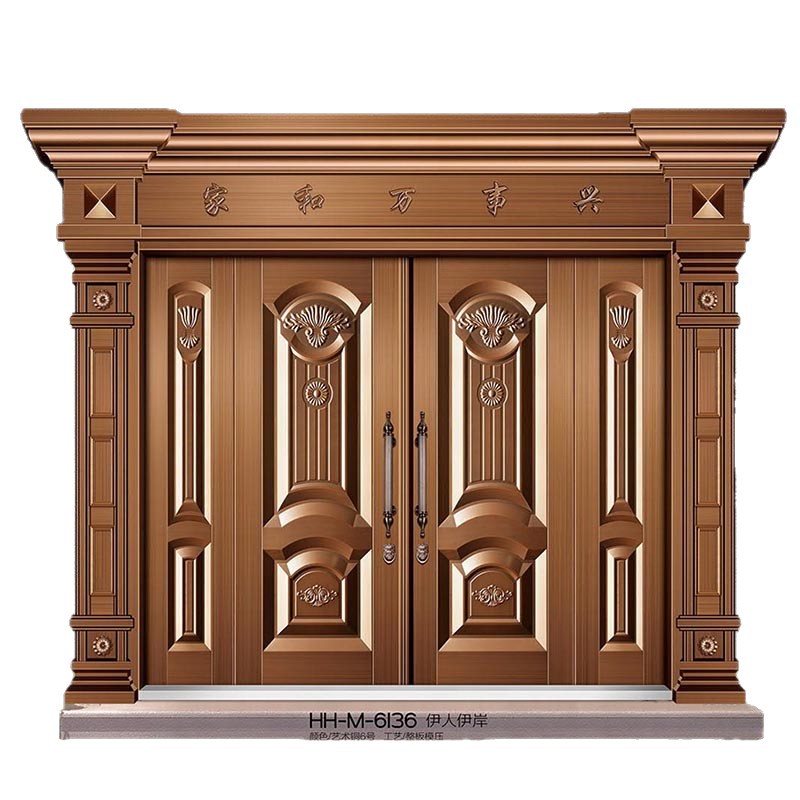 锌合金别墅大门双开门农村自建房进户大门防盗入户门家用铸铝门