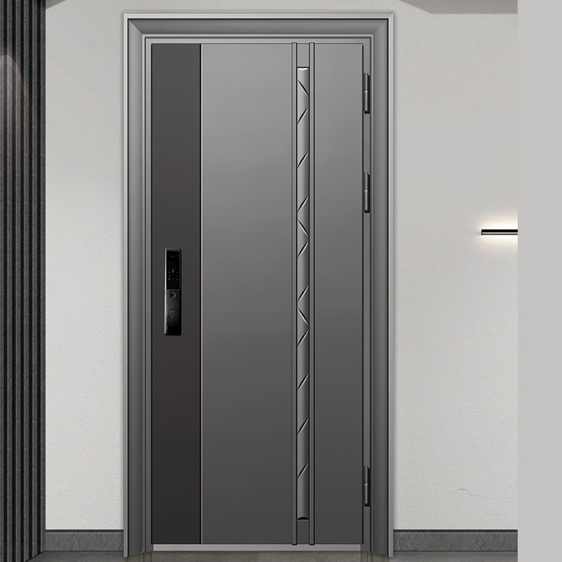 灰色不锈钢防盗门韩式不锈钢入户门自建房大门入户大门智能防盗门