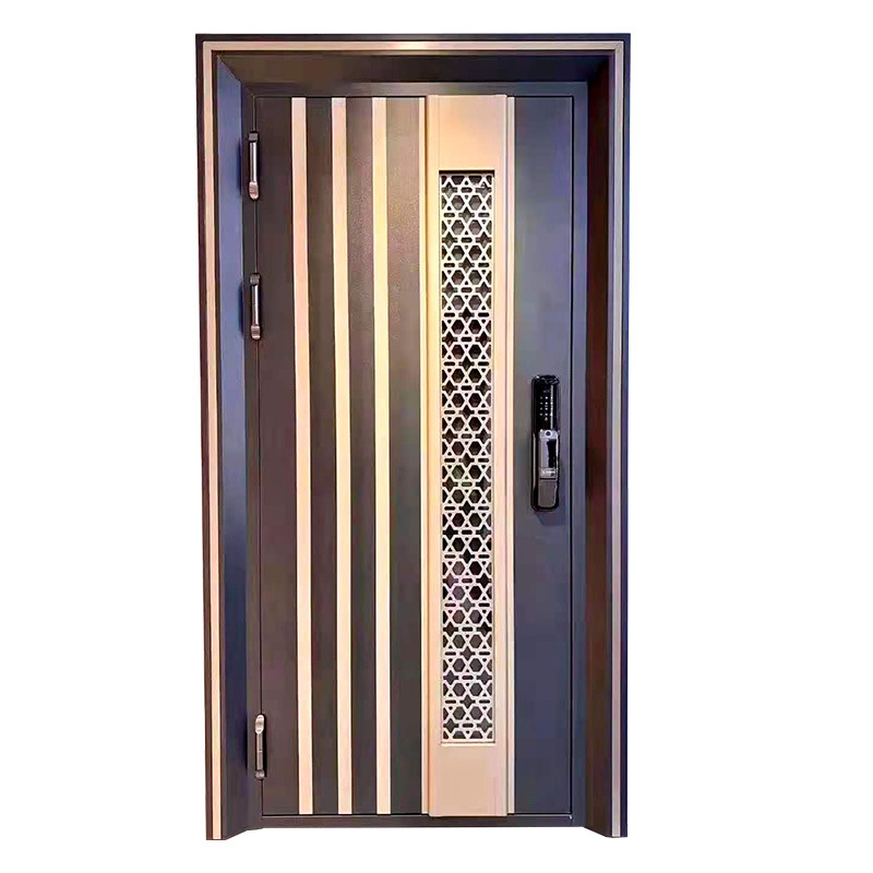 定 制款不锈钢智能门锁防盗门农村家用进户门 隔音防火可视门中门