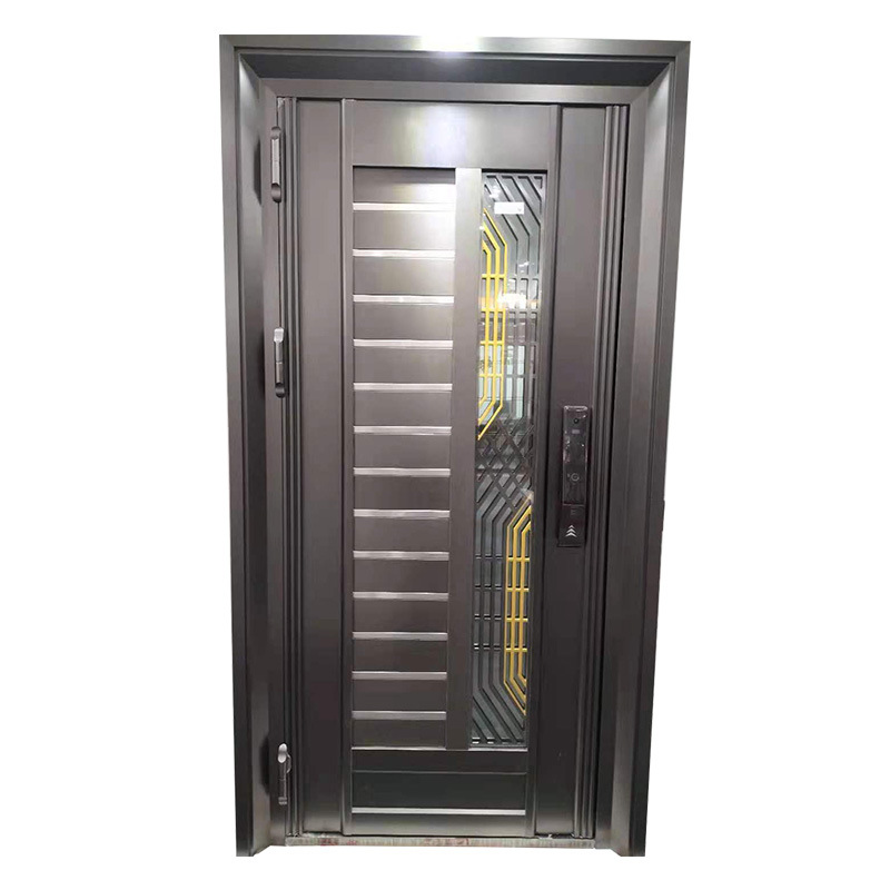 定 制款不锈钢智能门锁防盗门农村家用进户门 隔音防火可视门中门