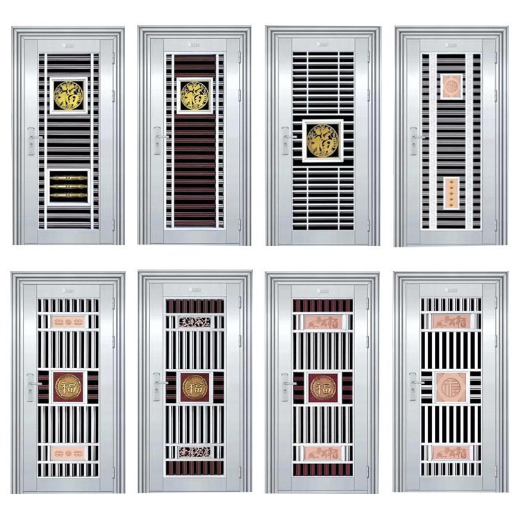 304不锈钢原色精抛花门防盗单门家具别墅防盗门商品房住宅入户门