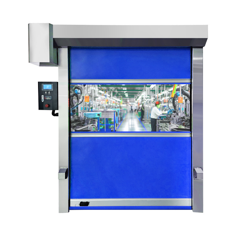 快速车库提升门自动感应人脸识别软帘门无尘车间印刷厂快速卷帘门