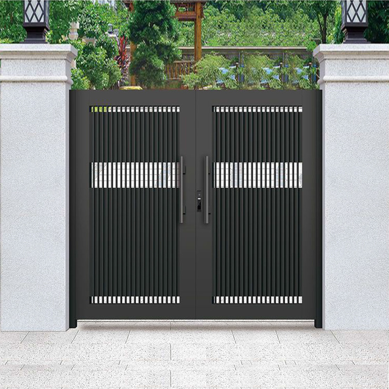 铝合金庭院大门铝艺别墅大门农村院子围墙对开门电动平移门双开门