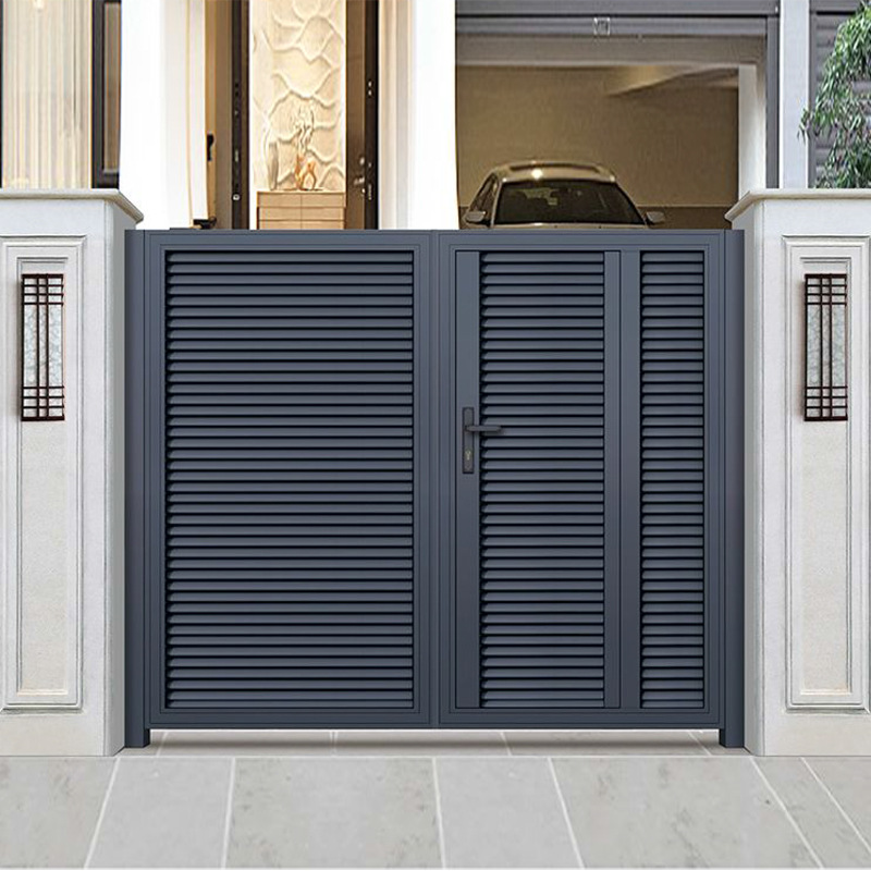 铝合金庭院大门铝艺别墅大门农村院子围墙对开门电动平移门双开门