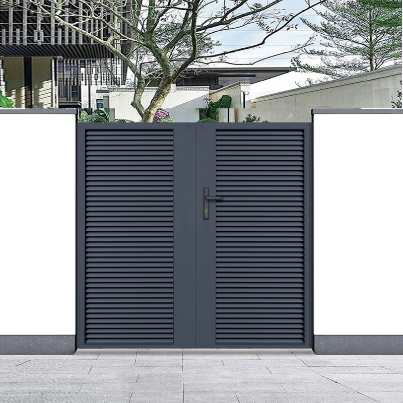 铝合金庭院大门铝艺别墅大门农村院子围墙对开门电动平移门双开门