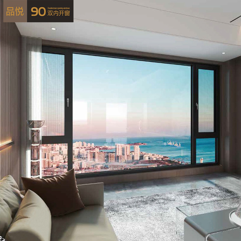 封阳台玻璃系统隔音窗双层玻璃窗平开窗铝合金落地窗厂家直销