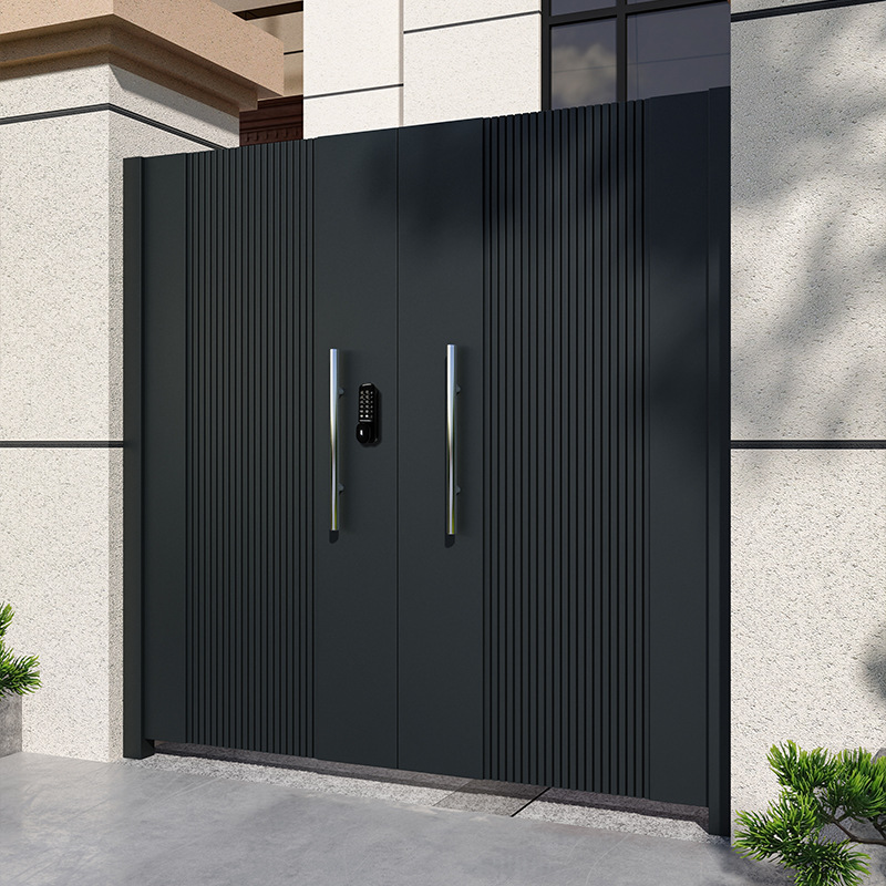 铝合金庭院大门铝艺别墅大门院子围墙对开门电动平移门双开门2