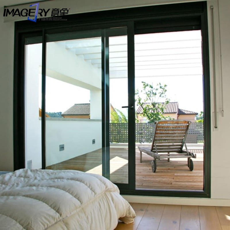  隔热断桥铝合金手动推拉别墅客厅阳台推拉门可配防蚊虫纱网推拉门