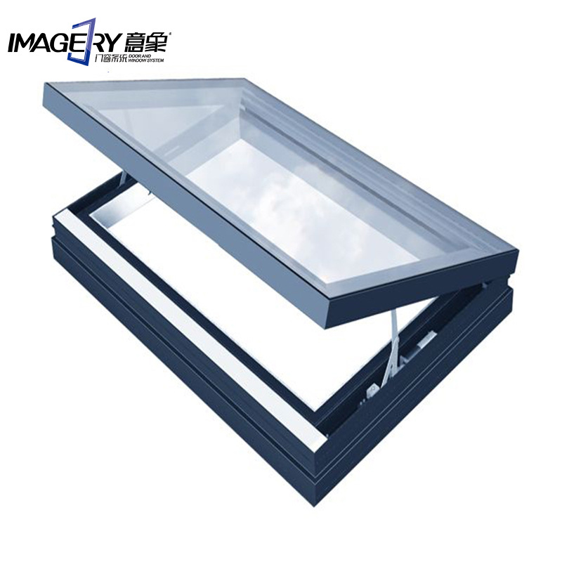 生产定制铝合金屋顶天窗采光遮阳保温自然通风玻璃电动启闭式窗户