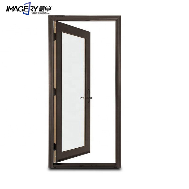 厂家定制现代简约风室内门铝合金隔热断桥平开玻璃淋浴房卫生间门