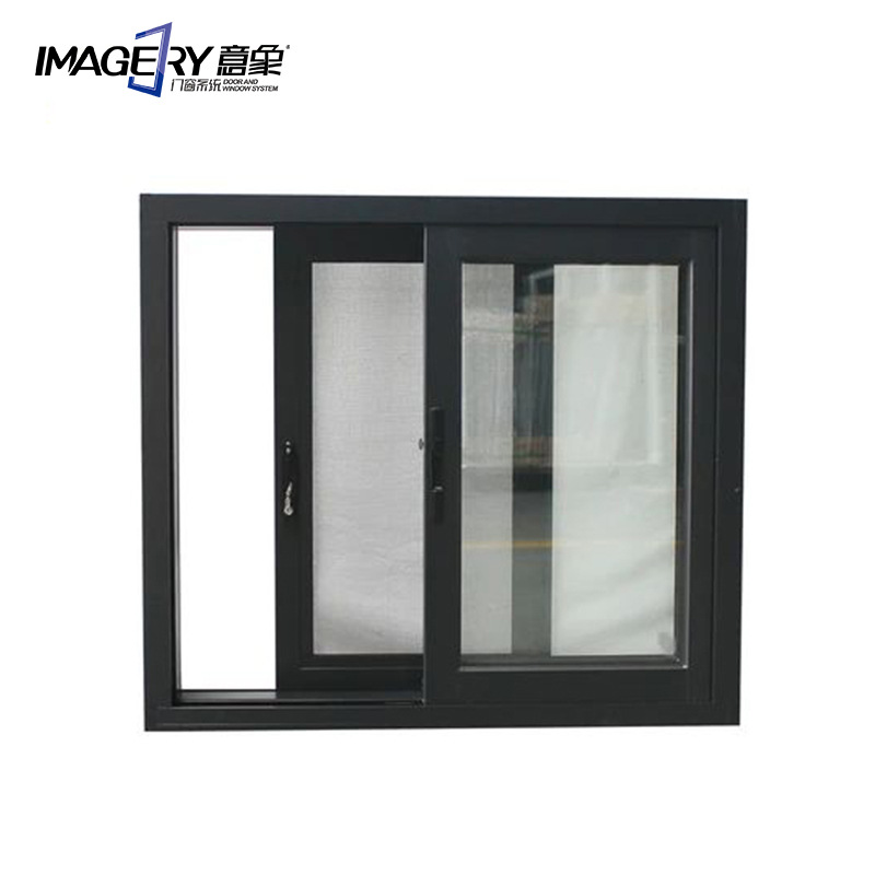 意象工厂定制铝合金非断桥单层钢化玻璃封阳台静音防盗系统推拉窗4.jpg