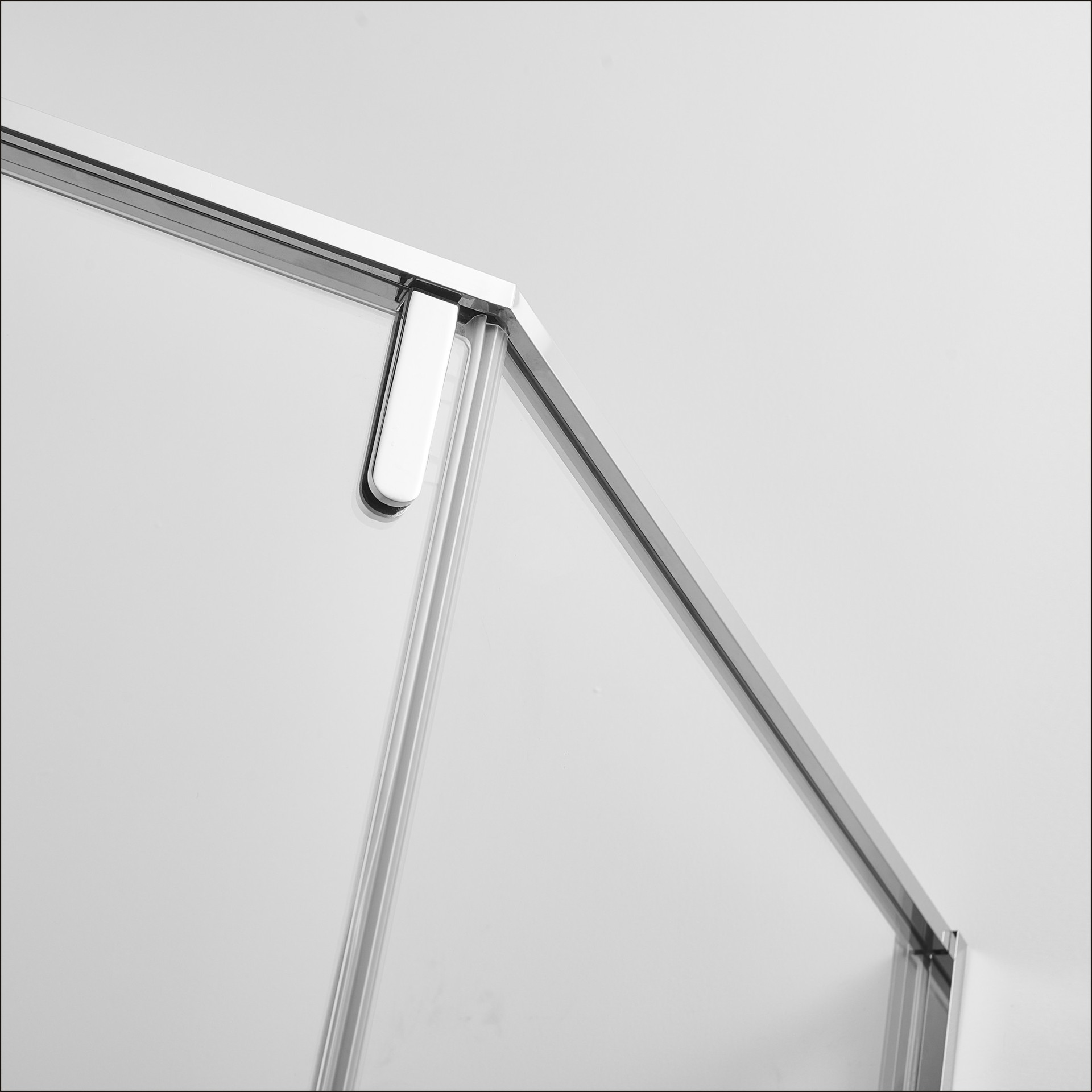 金康兴下沉式无边框钻石型淋浴房浴室隔断玻璃门内外开沐浴房厂家