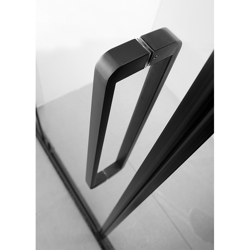 极简窄边钻石型淋浴房平开门卫生间干湿分离隔断浴室屏风玻璃下沉