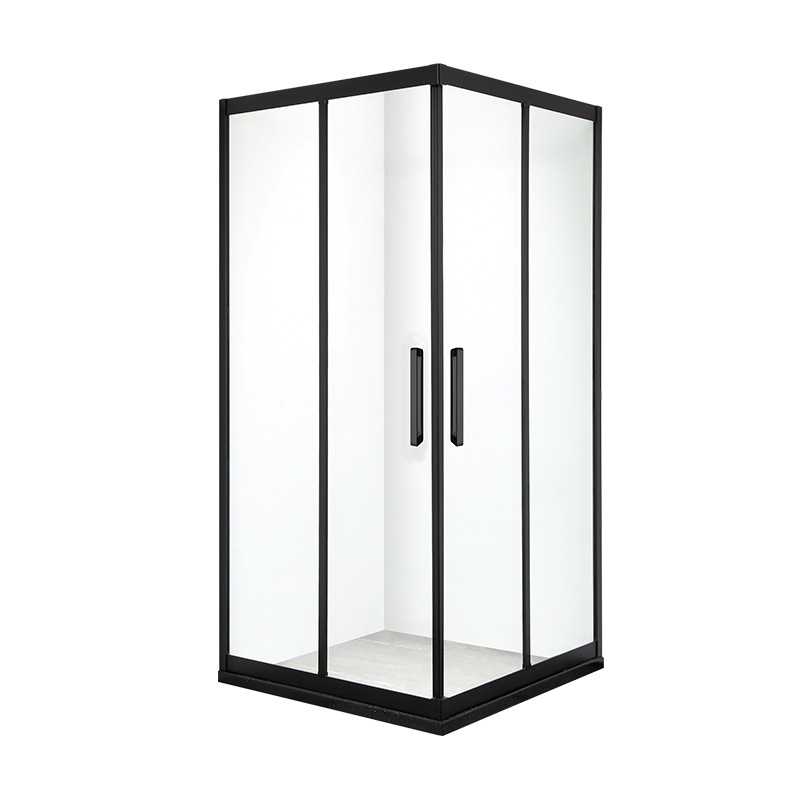 金康兴方型酒店工程简易哑黑钢化玻璃隔断干湿分离304不锈钢淋浴