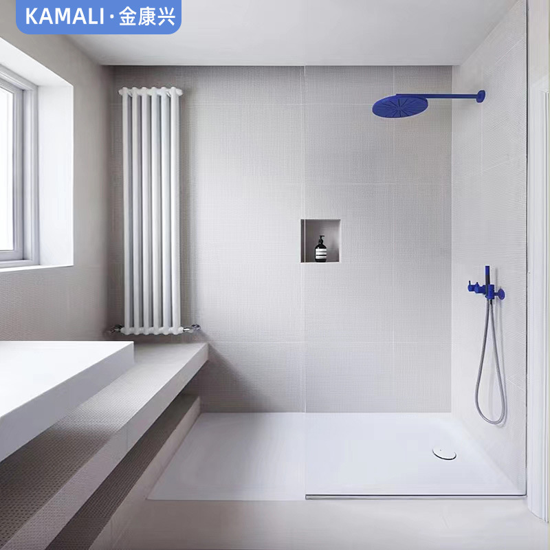 金康兴一字型无框淋浴房玻璃隔断卫生间下沉式干湿分离浴室屏风