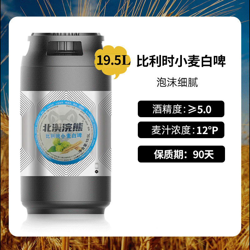荷兰七箭大桶原浆啤酒批发酒吧黄啤商用精酿果啤桶装19.5L扎啤