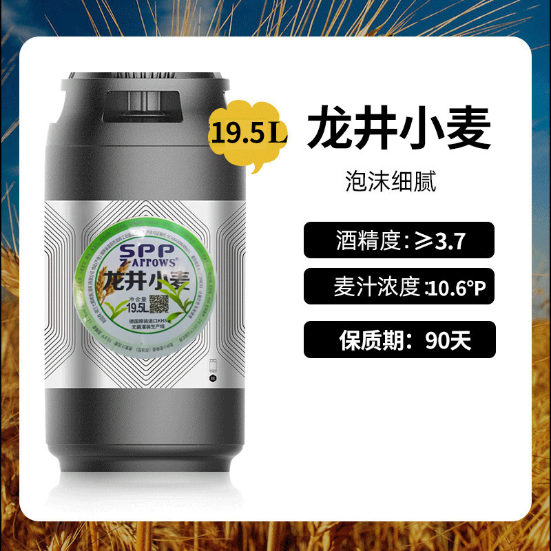 荷兰七箭大桶原浆啤酒批发酒吧黄啤商用精酿果啤桶装19.5L扎啤
