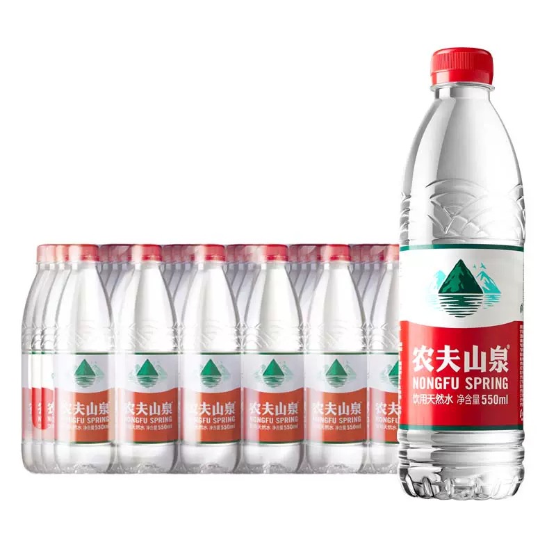 北京新发地开超市批发农夫山泉550ml24瓶白膜整箱矿泉水