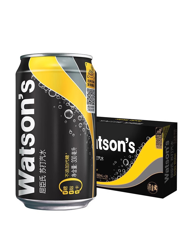 Watson's/屈臣氏苏打水4罐原味无糖精苏打水整箱北京同城超市批发