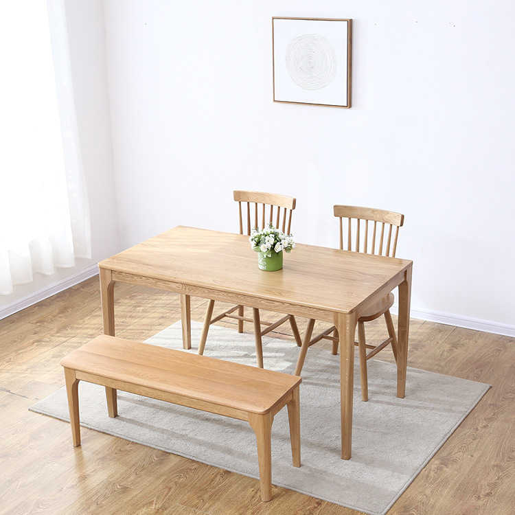 简约北欧实木餐桌白橡木餐厅家具全实木餐桌简约现代长餐桌可定制