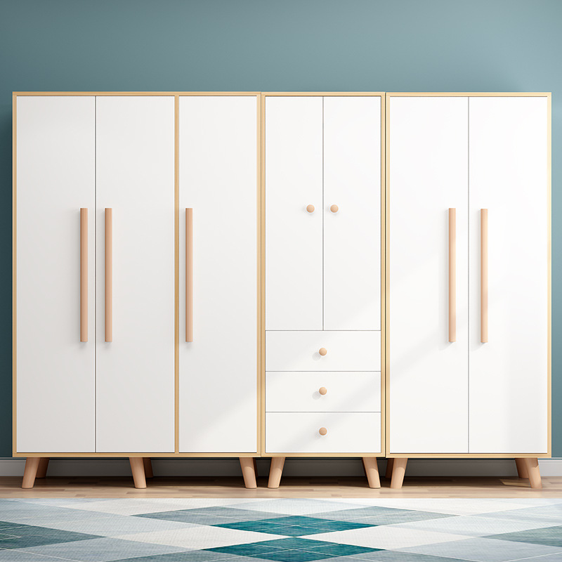 北欧衣柜简约现代经济型组装两门实木板式衣柜小户型简易衣橱