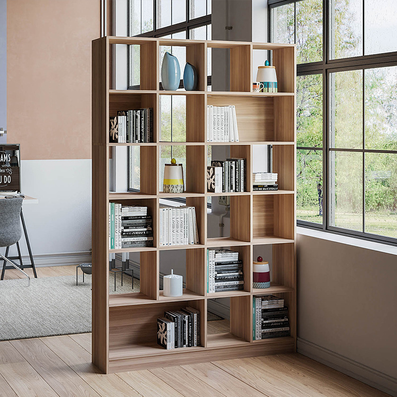 定制北欧落地书架多层置物架办公室隔断创意简约格子书店书柜子