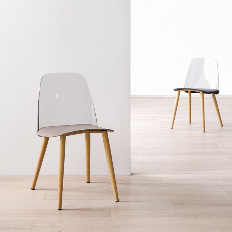 北欧透明椅子亚克力家用餐椅现代简约网红化妆凳子靠背创意书桌椅