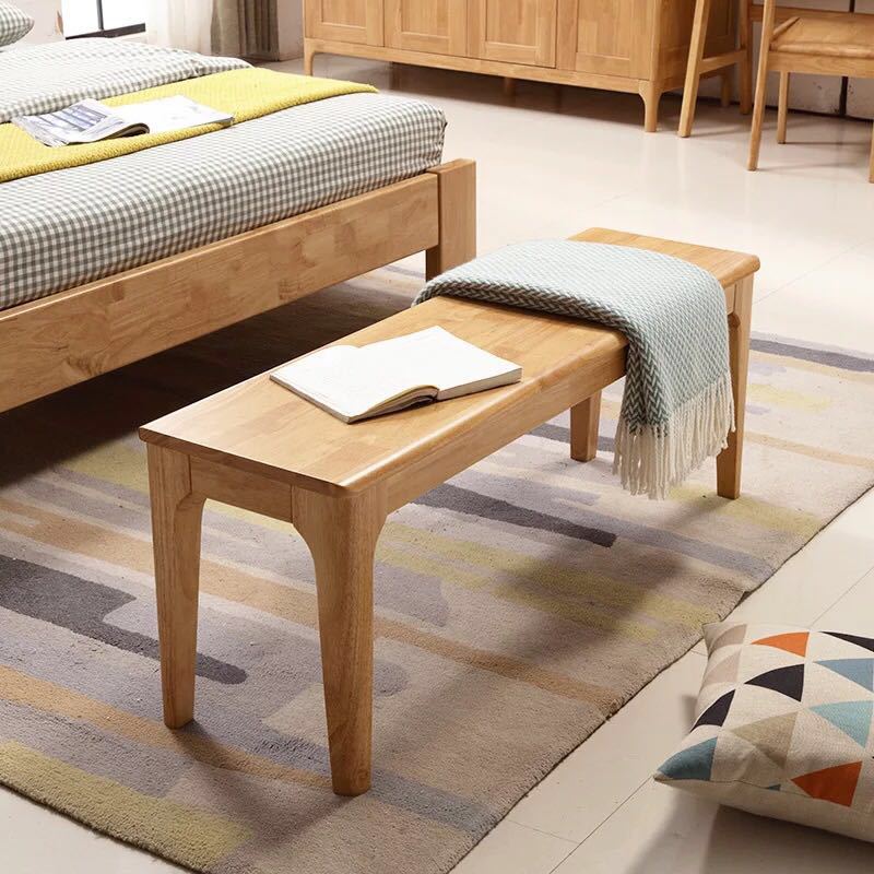 北欧全实木长条凳卧室床尾凳换鞋板凳餐桌椅组合长凳简约家用矮凳
