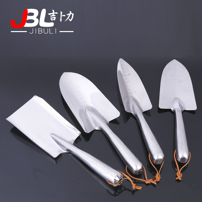 亚马逊不锈钢园艺铲子不锈钢栽花栽苗铁铲花园铲子方铲园林工具