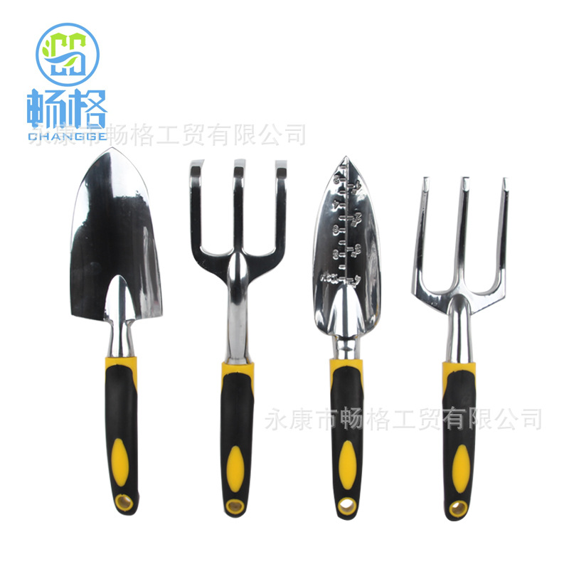 批发套装花园工具套装 铝合金制 园艺工具硅胶双色手柄四件套