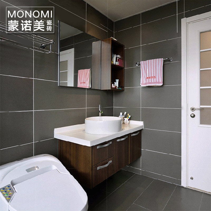 广东佛山瓷砖 卫生间瓷砖厨卫砖 纯色瓷砖厕所地砖仿古砖浴室瓷砖