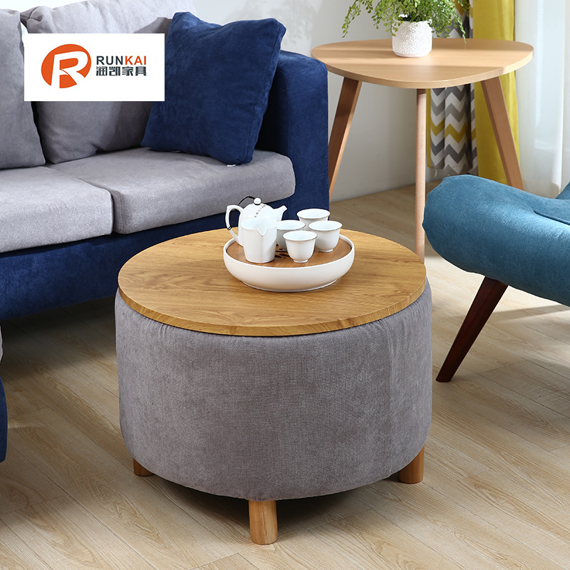 北欧茶几现代简约客厅家用小户型洽谈阳台桌椅组合圆形茶桌储物