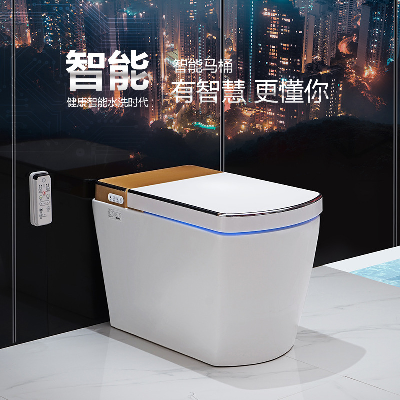 曼高卫浴厂家 智能马桶电动一体式座便器 感应自动翻盖即热坐便器