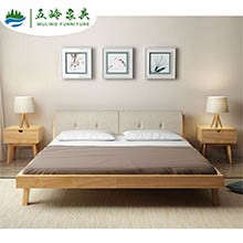 北歐實木床現代簡約主臥1.8米雙人婚床小戶型軟靠出租房臥室家具