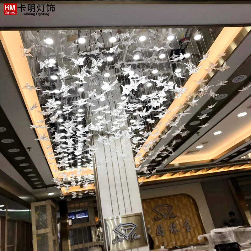 高档大气酒店珠宝店吊灯售楼部沙盘KTV大厅蝴蝶装饰灯具非标定制