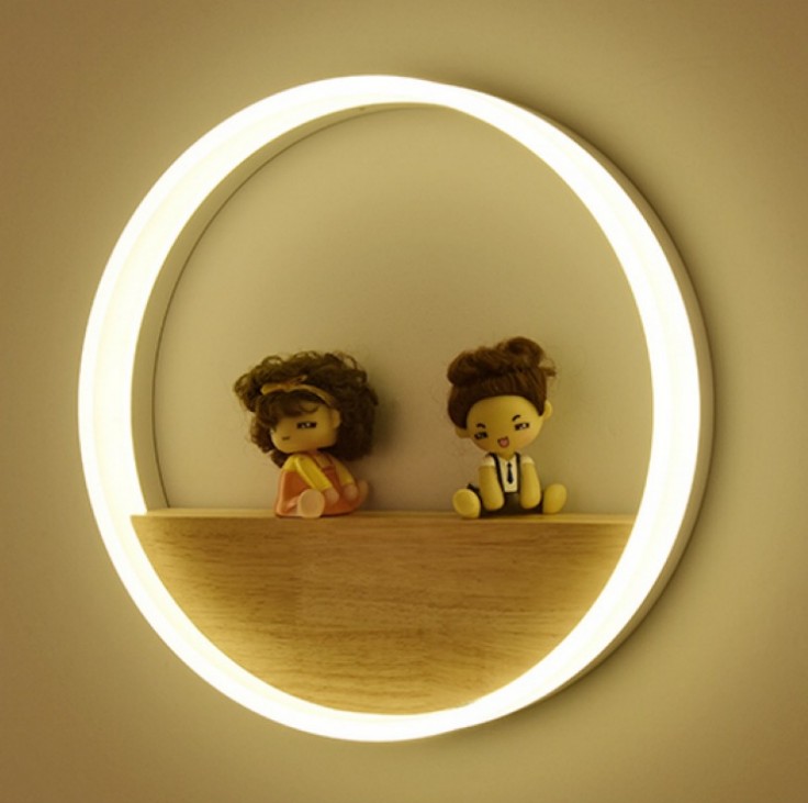 北欧灯具现代简约创意原木艺客厅置物装饰壁灯室内床头墙壁灯
