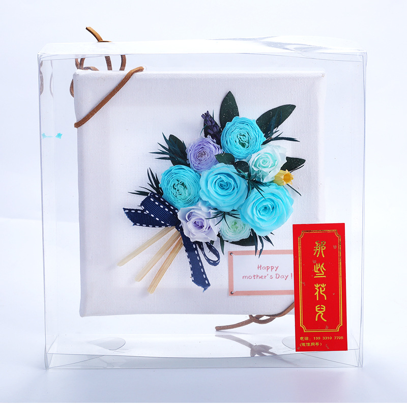 一件代发七夕教师节礼物永生花玫瑰创意画板直播小花束摆件送老师