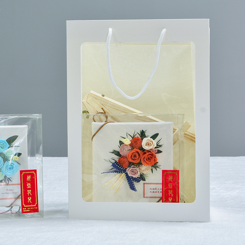 一件代发七夕教师节礼物永生花玫瑰创意画板直播小花束摆件送老师