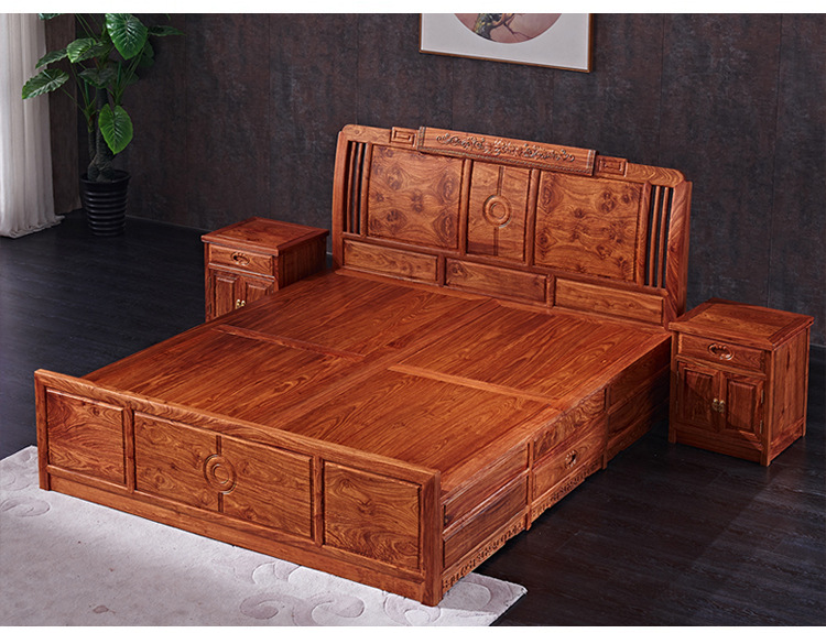 红木 大床新中式轻奢禅意简约1.