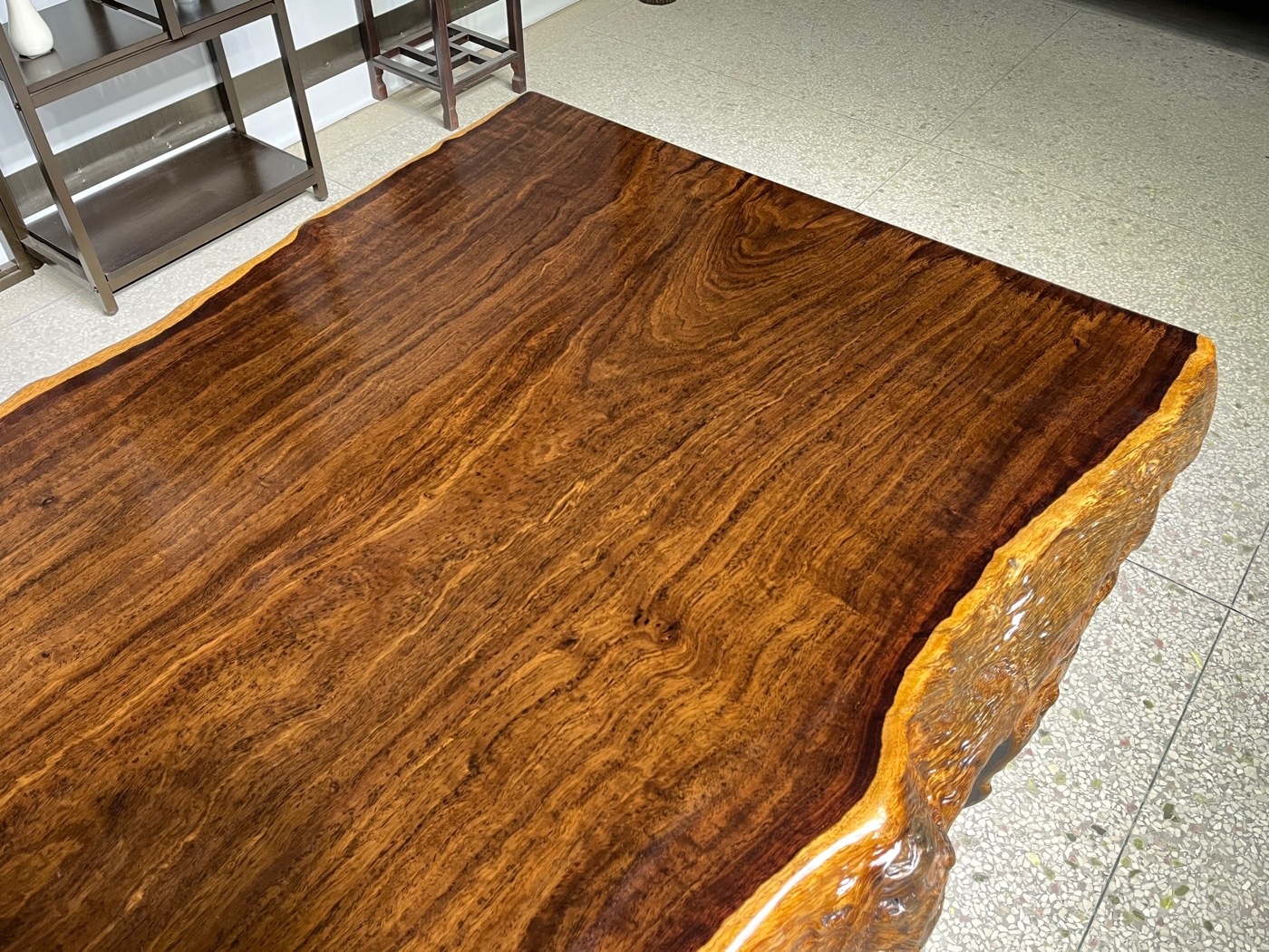 黑檀大板实木原木茶桌红木茶台茶板办公餐桌书桌面整块原木桌现货